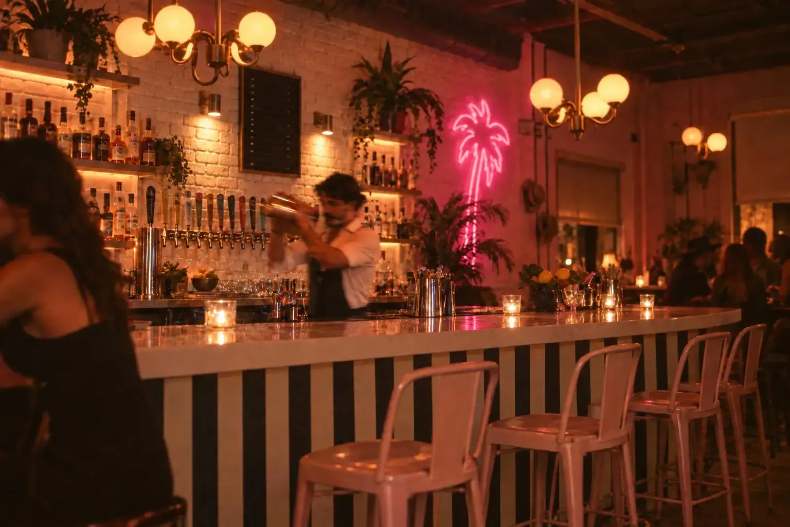 The bar at Dirty South Bar in downtown Stuart, Florida
